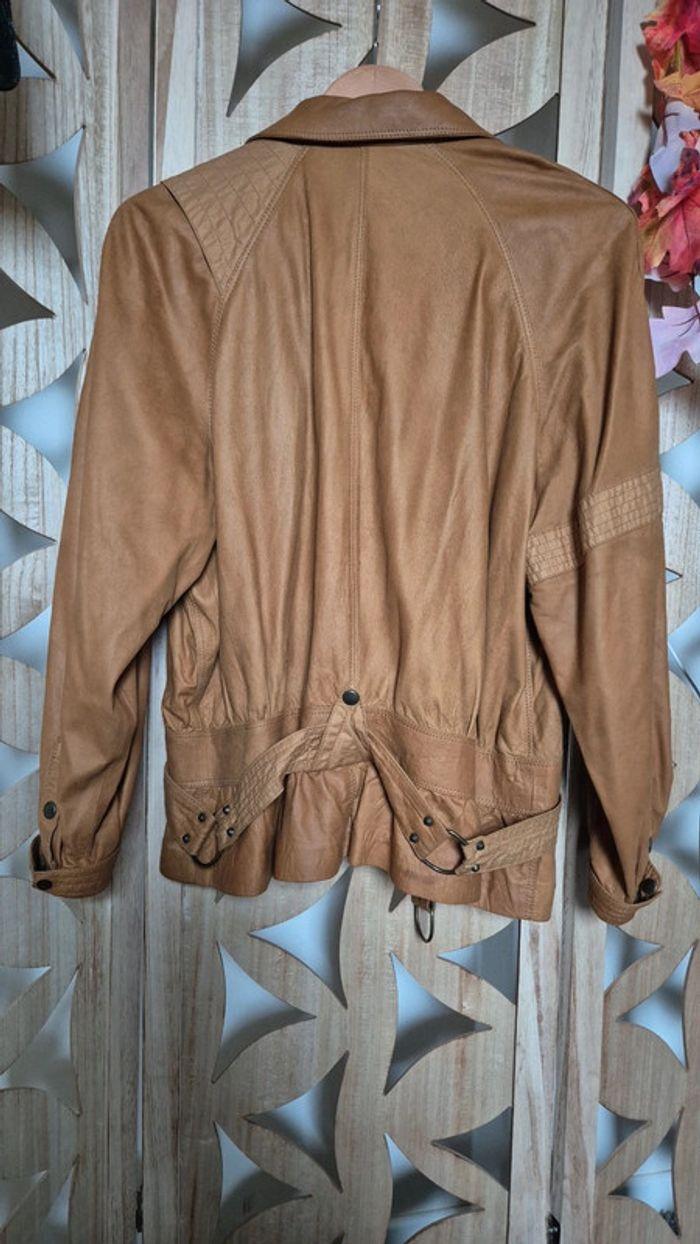 Veste en cuir camel fabrication italienne - photo numéro 10