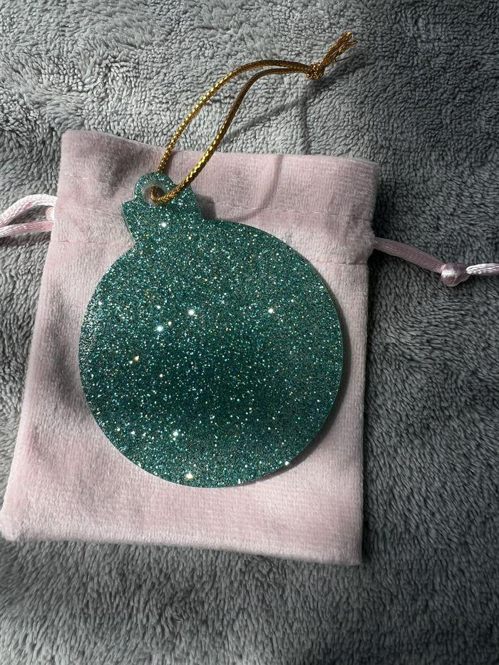 Décoration noël - boule de noël vert foncé - paillettes - photo numéro 1