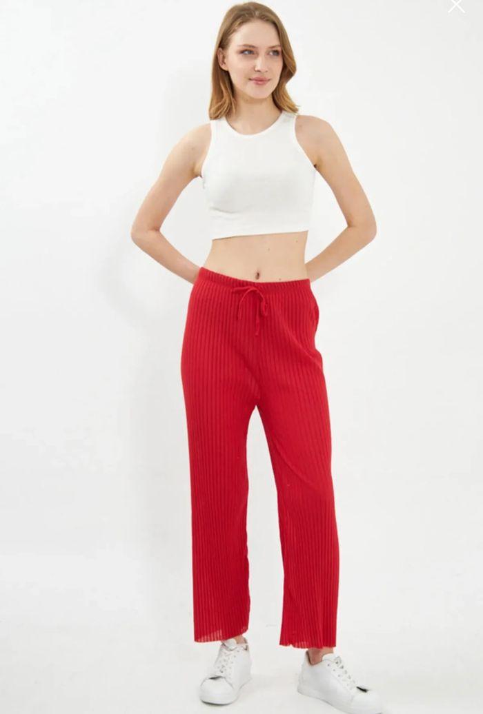 Pantalon Armonika taille élastique Rouge Femme taille M - photo numéro 1