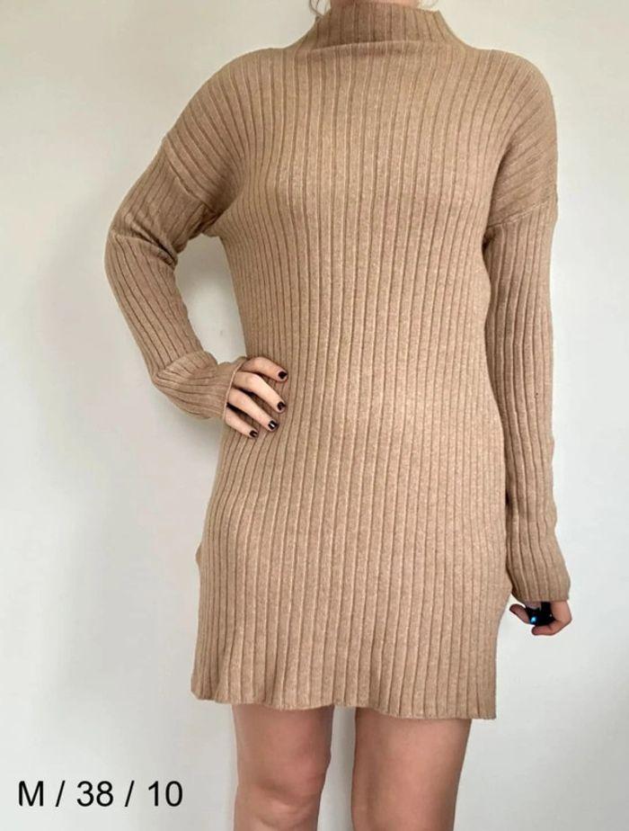 Robe pull beige en maille côtelée – Chic, confortable (Taille 36/38) 💖 - photo numéro 2