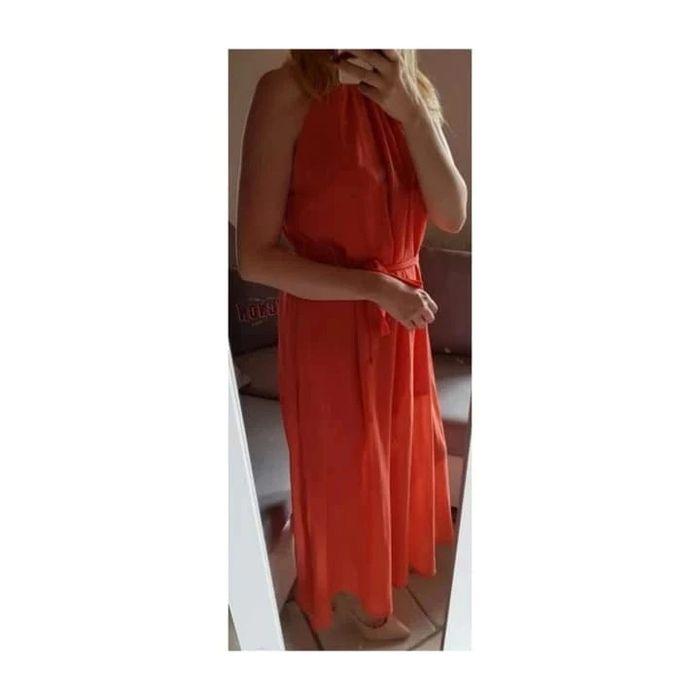 Longue robe fluide légère corail T.M + lien Aimite TBE 👗 - photo numéro 3