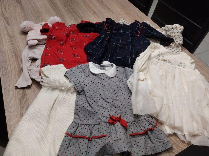 Lot vêtements 12 mois fille 8 pièces, robe Petit Bateau,  Jacadi - photo numéro 1