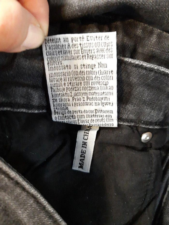 Jean droit gris foncé noir femme jeans fantaisie poche arrière taille 40 L. - photo numéro 20