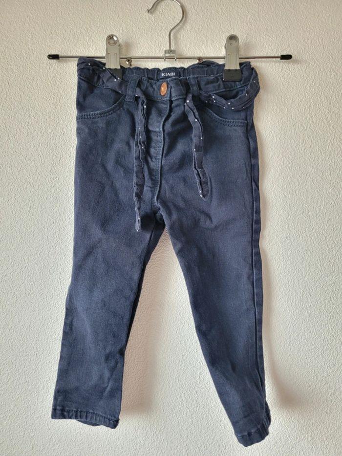 Jeans bleu marine avec ceinture 24 mois 86cm - photo numéro 1