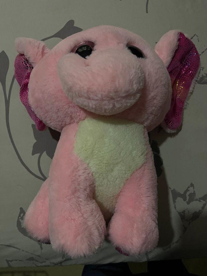 Peluche éléphant rose  Picwictoys - photo numéro 1