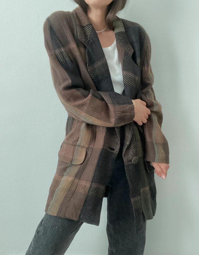 Oversized blazer mi long style retro - photo numéro 6