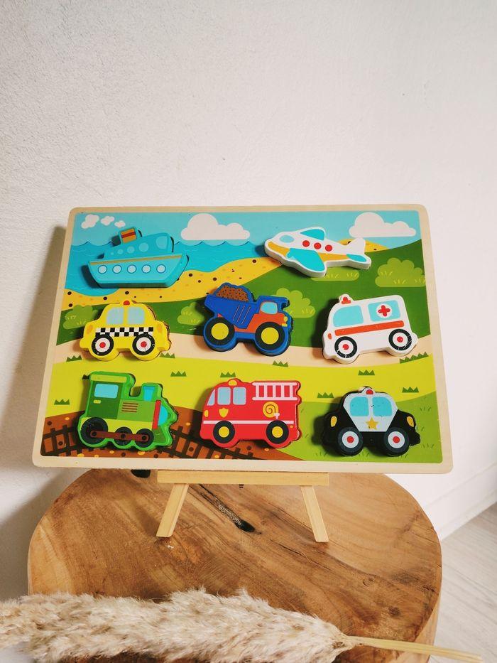 👶Puzzle encastrement 3D les véhicules n*2 en bois - photo numéro 2