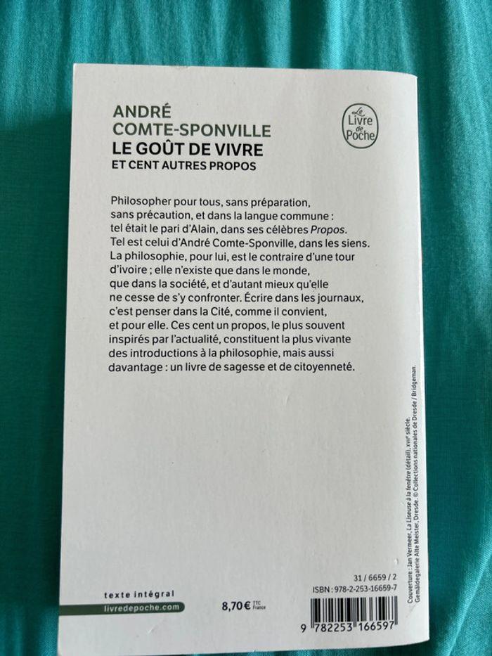 André Comte-Sponville Le goût de vivre et cent autres propos - photo numéro 2