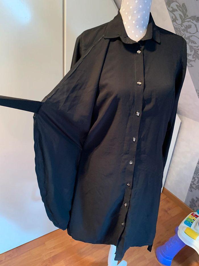 Robe chemise tunique originale portefeuille noire - photo numéro 6