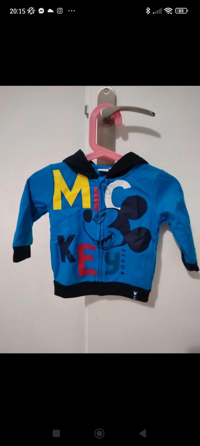 Sweat à capuche zippé avec oreilles de Mickey - photo numéro 1