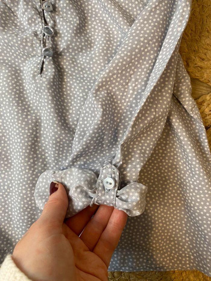 Blouse manches longues grise à pois blanc Tex taille 2/3 ans - photo numéro 6