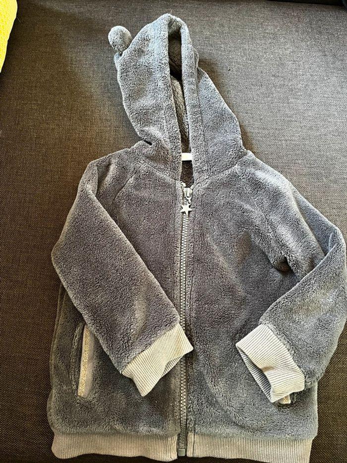 Sweat-shirt zippé 3 ans polaire gris anthracite Gemo - photo numéro 1