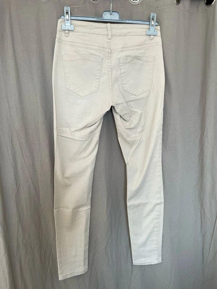 Pantalon extensible beige coupe skinny kiabi taille 36 - photo numéro 5