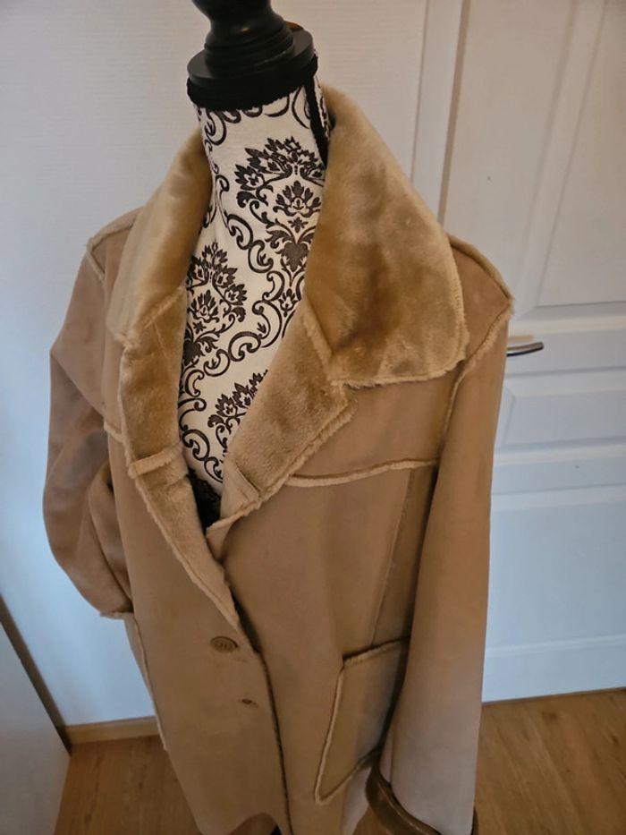 Manteau effet peau beige neuf - photo numéro 2