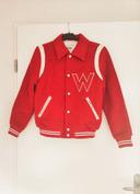 Veste bombers rouge et blanc Wrangler XS