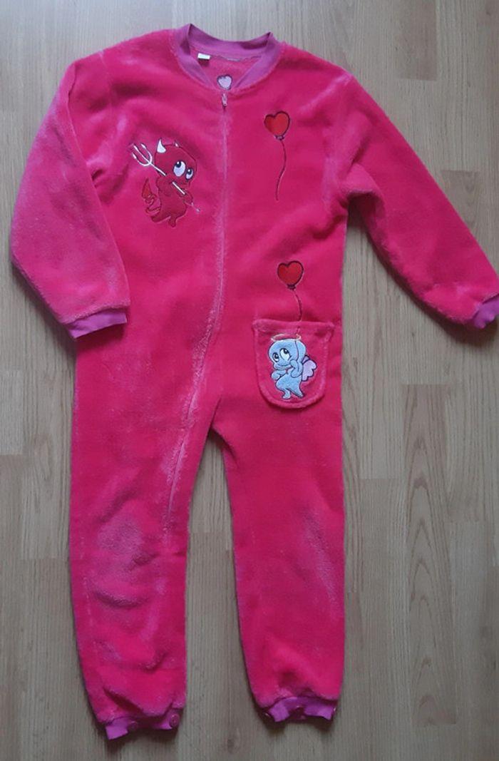 Pyjama chaud 1 pièce rose/ Onesie zonder voeten meisje 6jaar - photo numéro 1