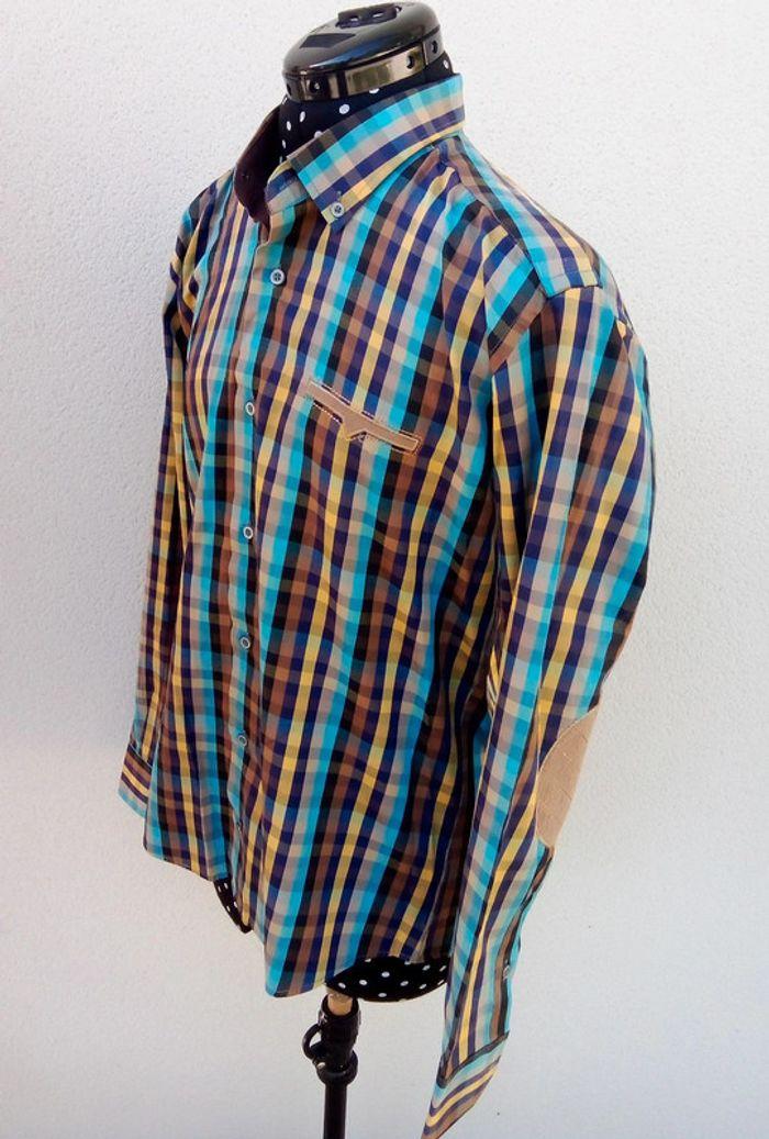 Chemise manches longues à carreaux multicolores ENZO Nucci Couture taille 41/42 ou L - photo numéro 4