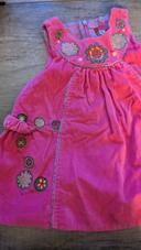 RObe velours rose fleurie