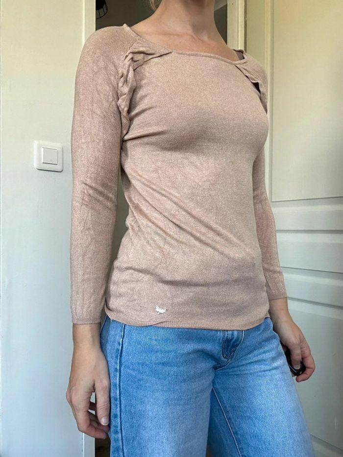 Pull marron beige Les petites Bombes taille 36/38 💖 - photo numéro 2