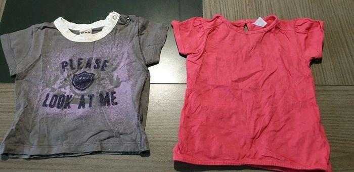 2 tee-shirts manches courtes 6 mois - photo numéro 1