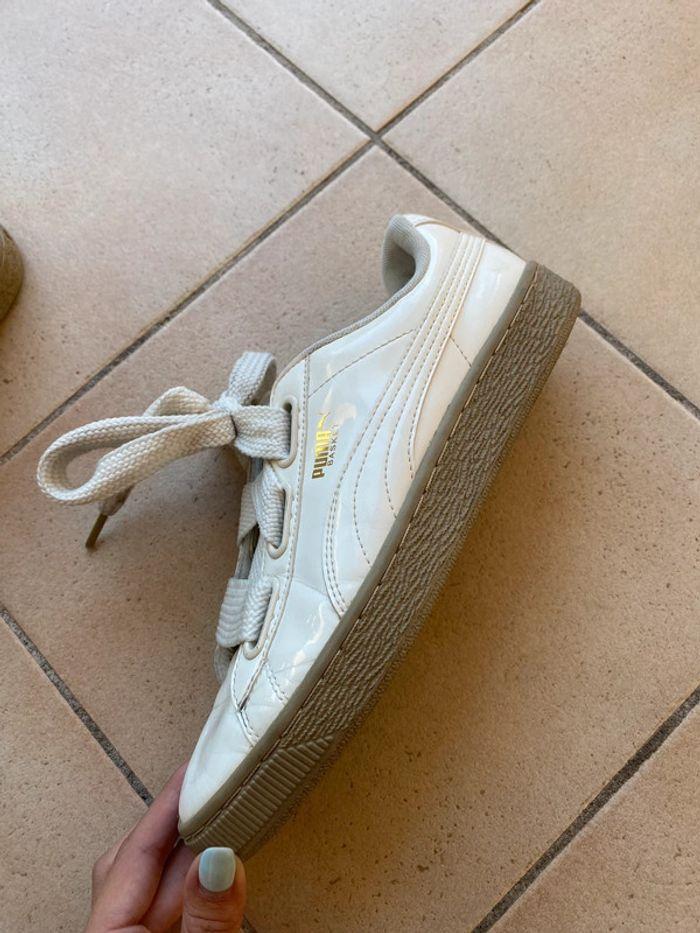 Puma Heart blanche et beige - photo numéro 5