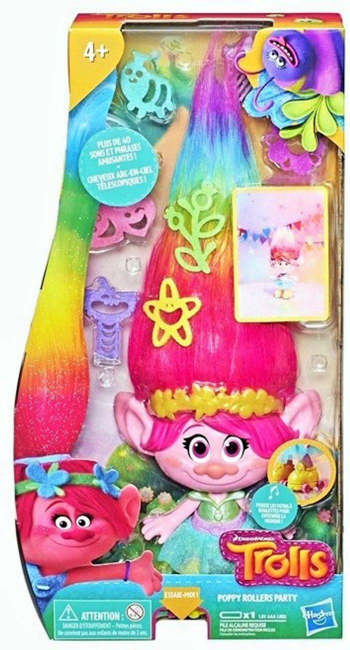 Jouet interactif Poupée Trolls Poppy Rollers Party + 40 Sons 38cm + carte 3D de Poppy