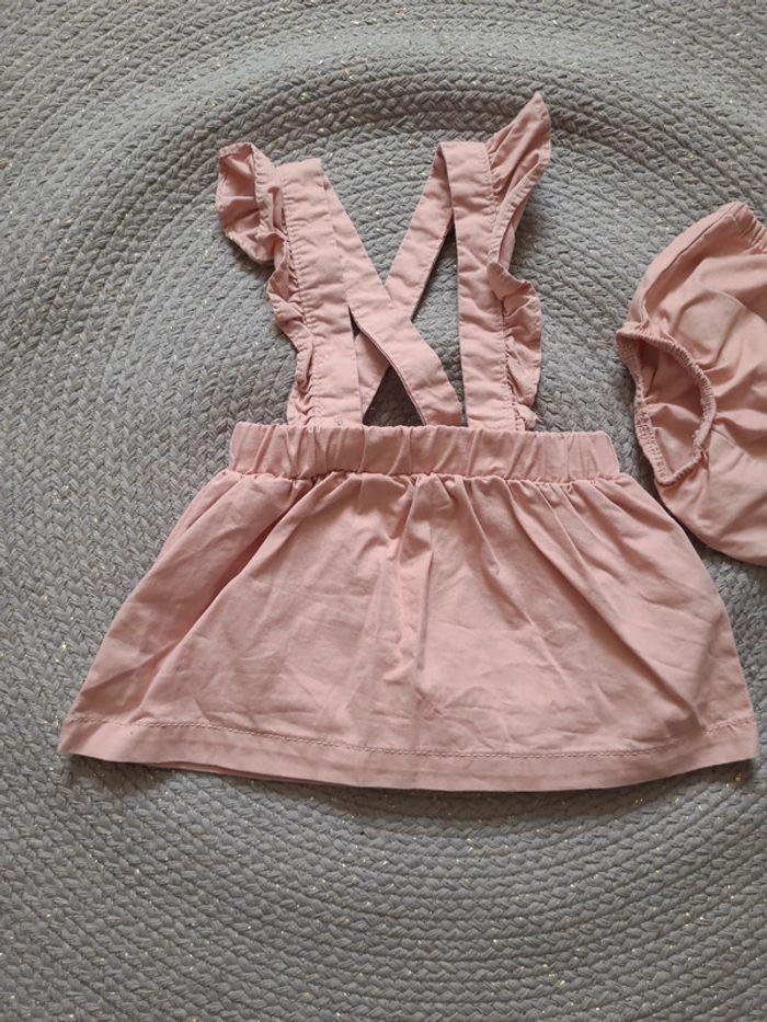 Robe salopette à bretelles rose avec culotte - photo numéro 3