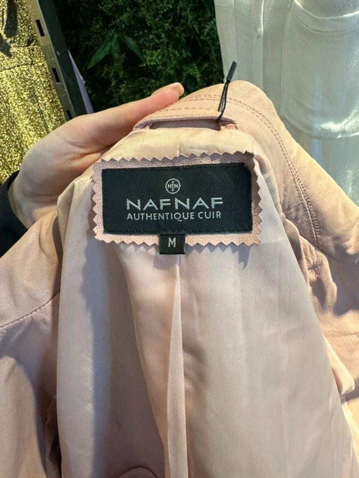 Veste Naf Naf cuir rose Taille M - photo numéro 5