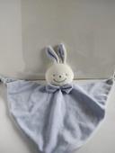 Doudou plat mouchoir plush lapin bleu Bunny blue pop-art