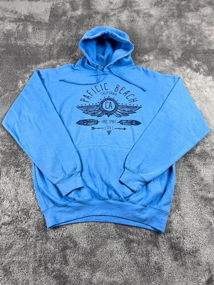 👕 Sweat à capuche University Rare Vintage y2k 90s 2000s Pacific Beach California Lila Taille L 👕 - photo numéro 1