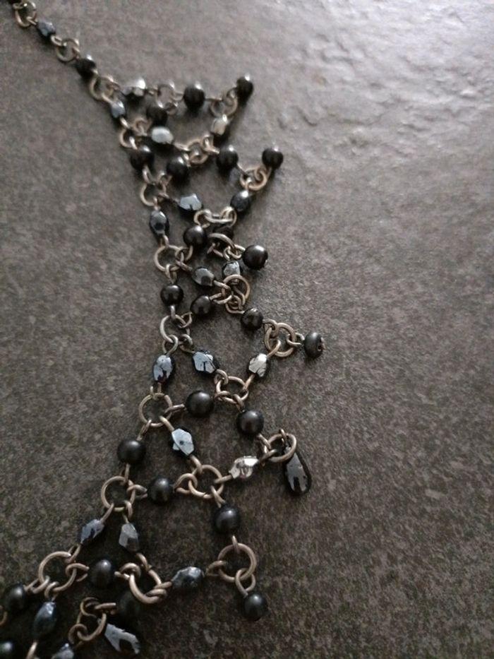 Collier perles noires et grises - photo numéro 3