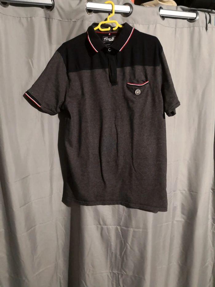 Polo m. Courte fantaisie noir/blanc taille XXL - photo numéro 1