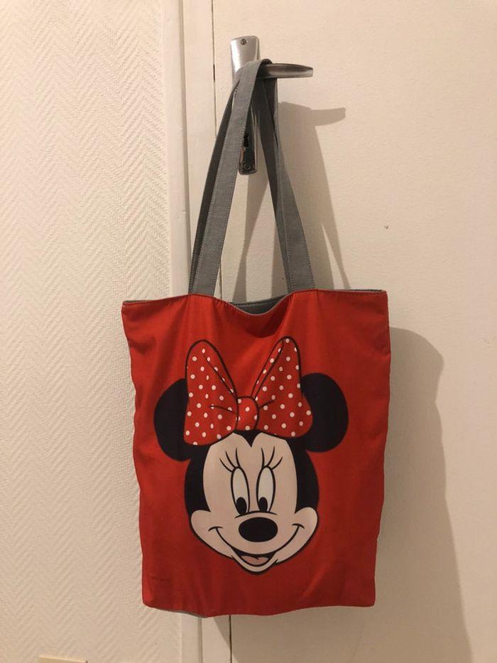 Sac tote bag en tissu très épais et solide avec fermeture zippée et tête de Minnie Mouse - photo numéro 13