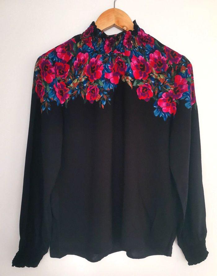 Blouse noire fleurie Desigual - photo numéro 1