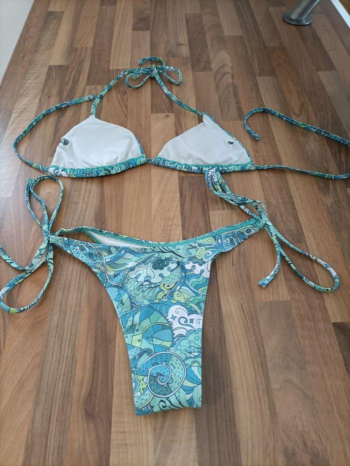 Maillot de bain 2 pièces bleues S - photo numéro 3