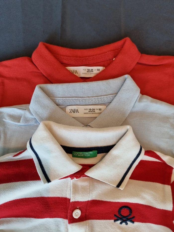 Lot 3 polos 2ans rouge et bleu Zara - photo numéro 2