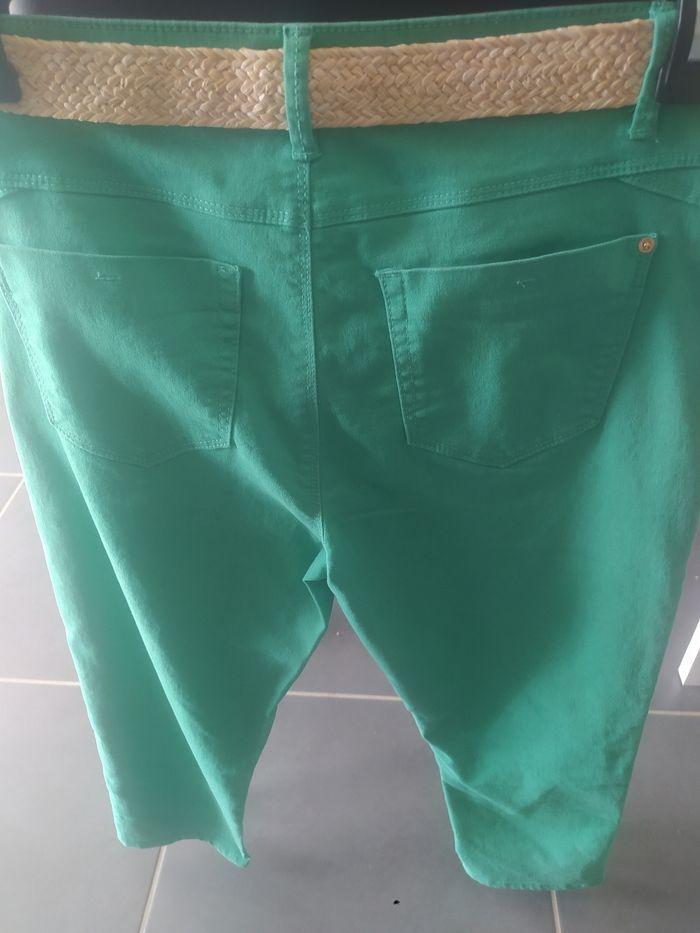 Pantalon Gémo femme vert taille 40 avec ceinture - photo numéro 4