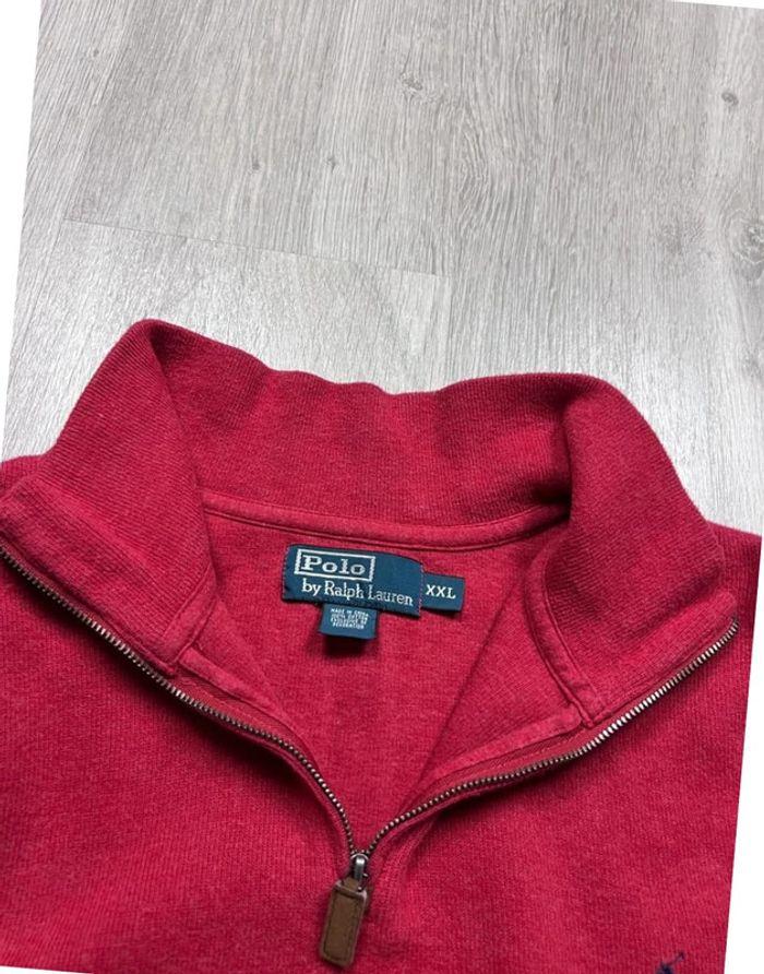 👕 Half Zip, Quart Zip, sweat col roulé à fermeture Ralph Lauren Rouge Taille XXL 👕 - photo numéro 7