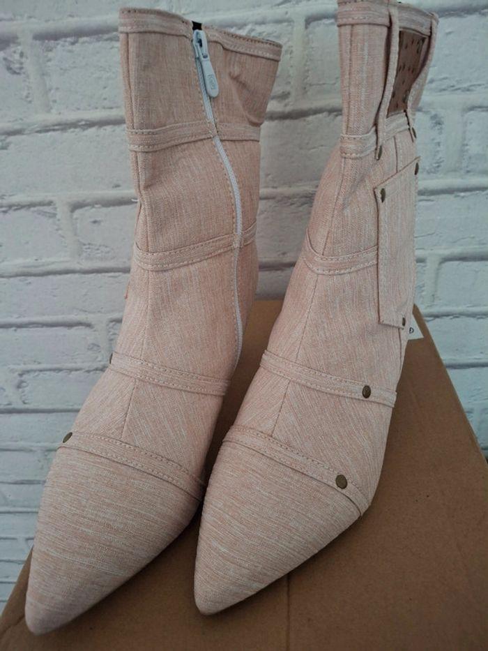 Bottines originales imitation haut de pantalon en jeans - photo numéro 6