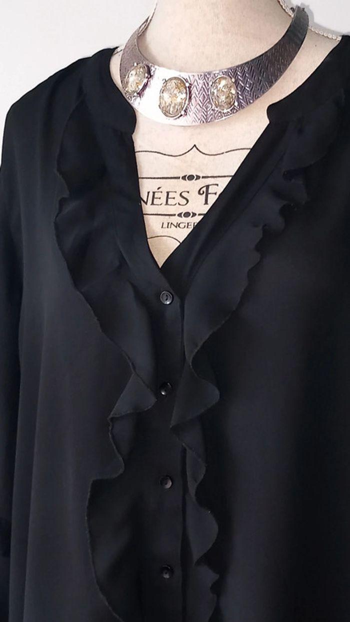 🍒Chemise noire à jabot M&S mode🍒 - photo numéro 2