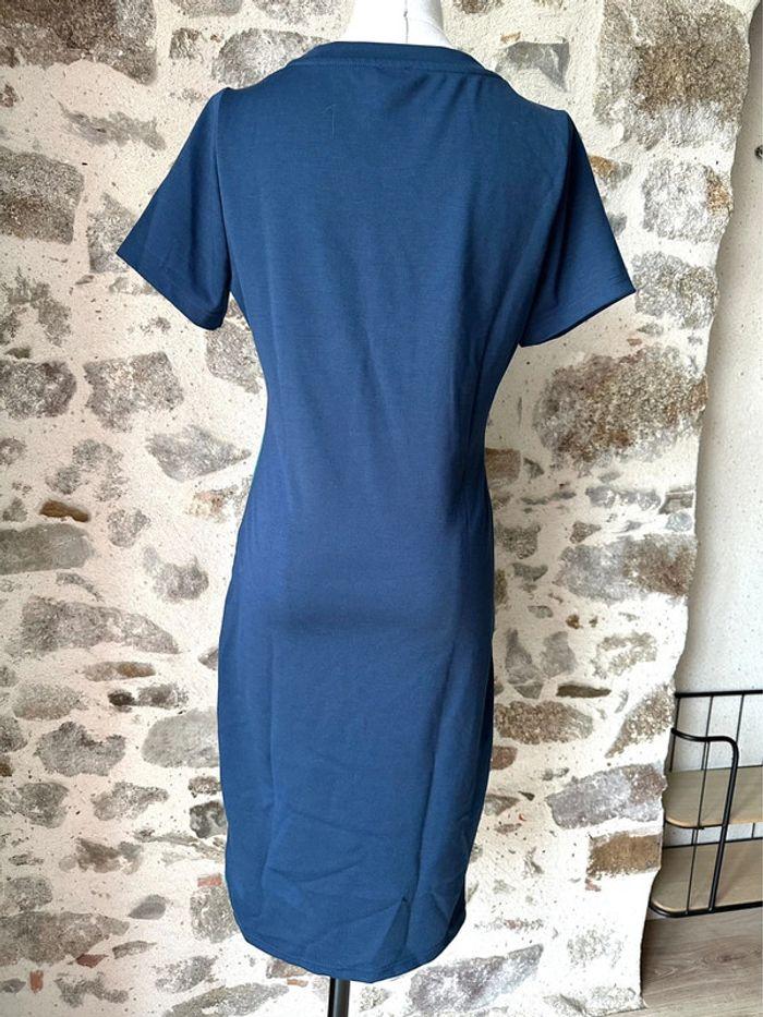 Robe moulante mi-longue bleue Pimkie taille M - photo numéro 2