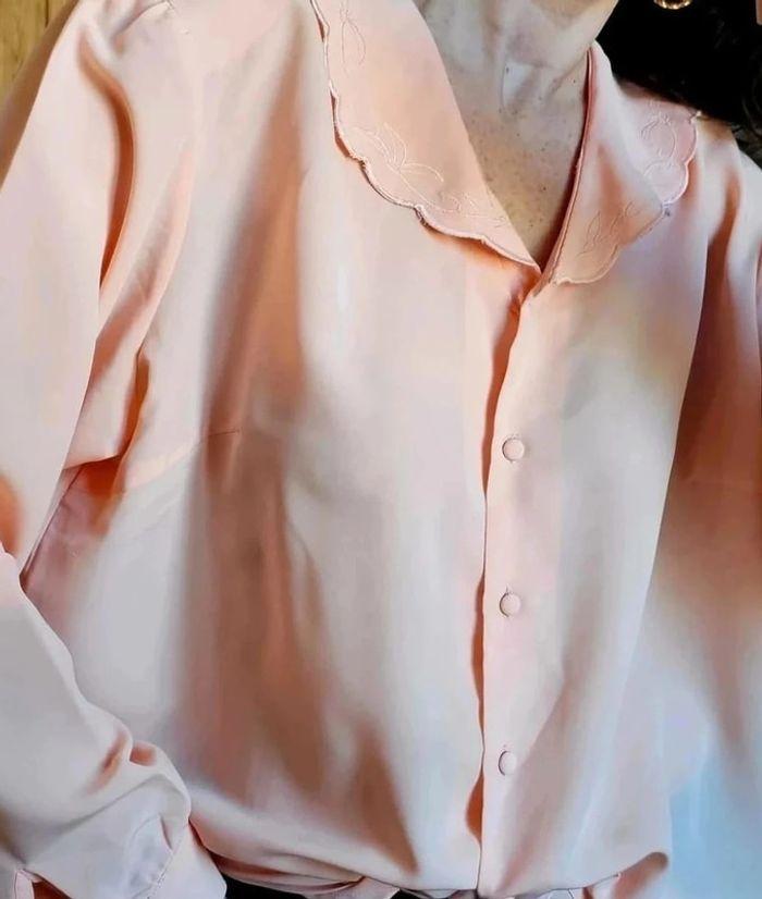 Blouse vintage baby doll tons de rose - photo numéro 1