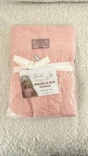 Poncho de bain rose 60 x 58 cms Neuf motif lapin et tortue