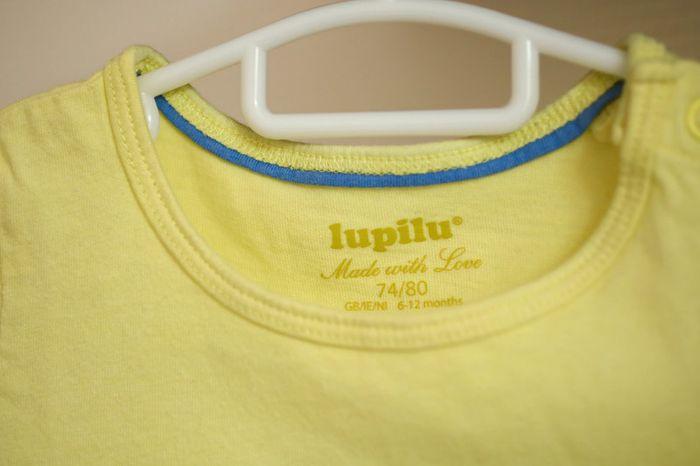 Lot de 2 t-shirts jaune et bleu, Lupilu, 12 mois - photo numéro 4