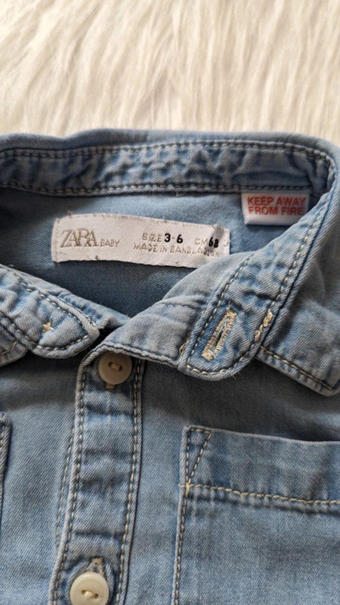 Chemise en jean, garçon 6mois " Zara " - photo numéro 2