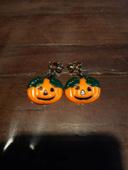 Boucles d'oreilles à pince citrouille Halloween