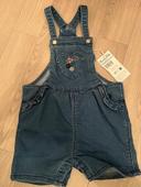 Salopette short en jean 23 mois