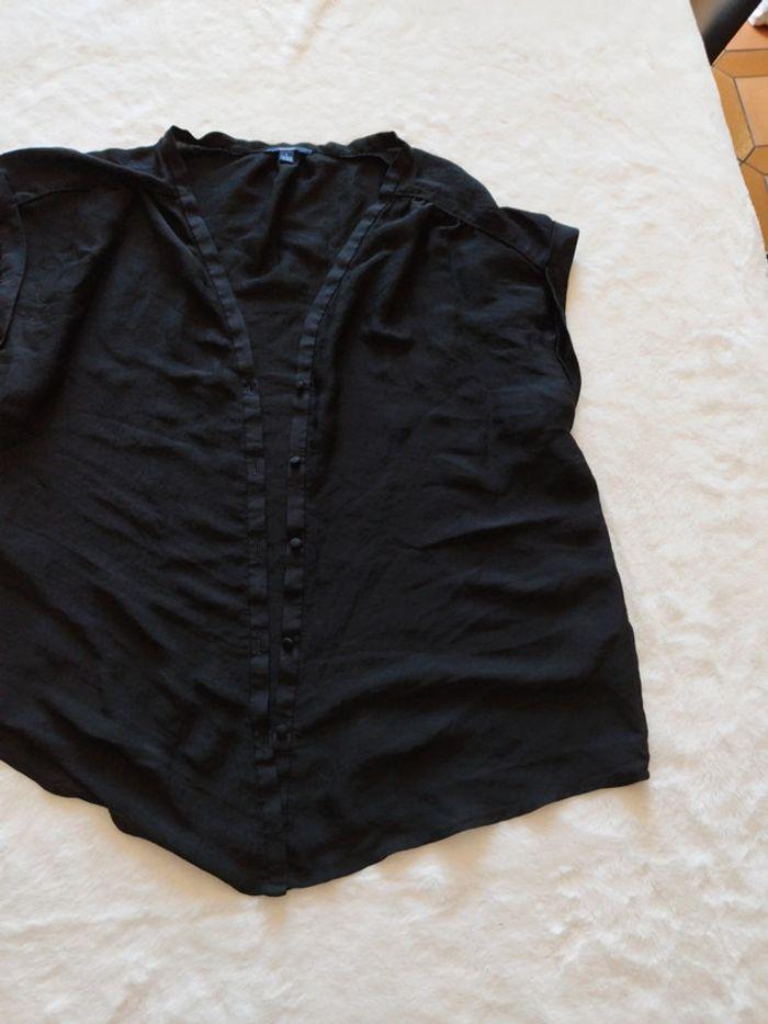 Chemise chemisier léger manche courte taille L 42/44 noir marque kiabi - photo numéro 3