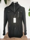 Manteau d'hiver 2 en 1, Trench coat, caban noir en laine et polyester Youthup Taille XL