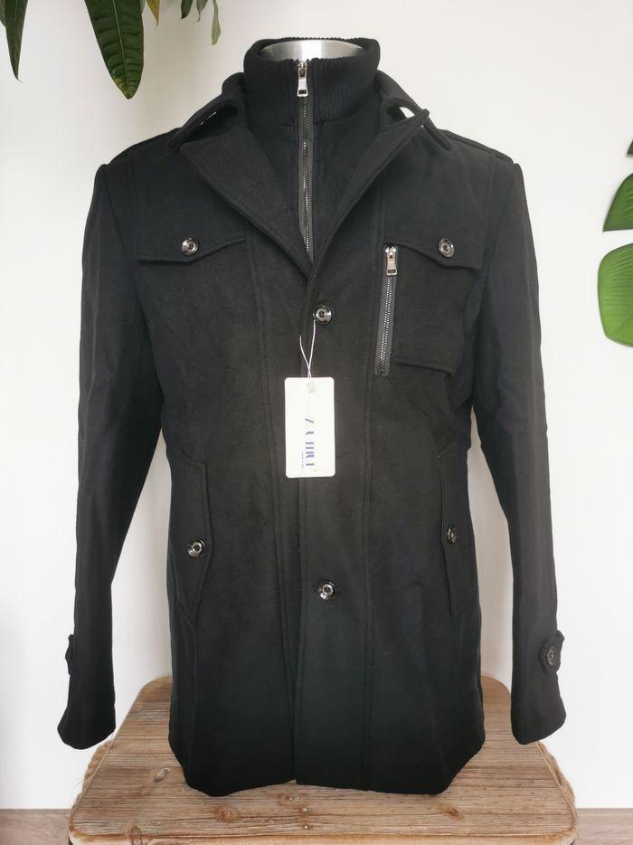 Manteau d'hiver 2 en 1, Trench coat, caban noir en laine et polyester Youthup Taille XL - photo numéro 1